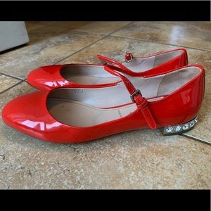 MiuMiu red patent leather flats